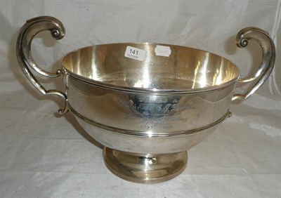 Lot 141 - Silver twin-handled trophy cup