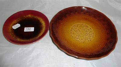 Lot 142 - Linthorpe Christopher Dresser dish and a Linthorpe plate