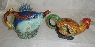 Lot 148 - Minton Archive Collection 'Fish Teapot' and 'Cockerel Teapot' (2)