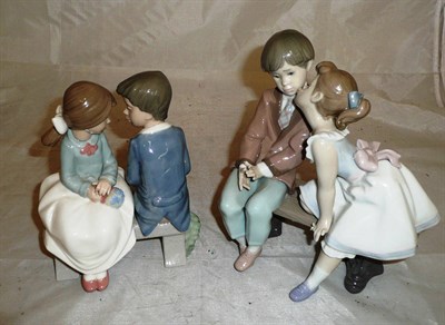 Lot 167 - A Lladro figure group and a Nao figure group