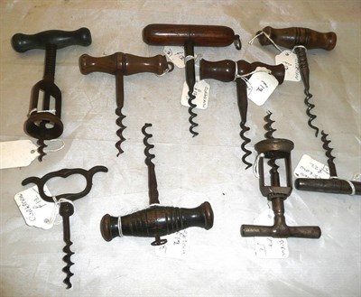 Lot 180 - Nine assorted corkscrews