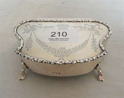 Lot 210 - A silver jewellery casket