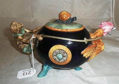 Lot 213 - Minton Archive Collection 'Cockerel and Monkey Teapot' limited edition No. 398/1000