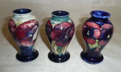 Lot 214 - Three Moorcroft small vases