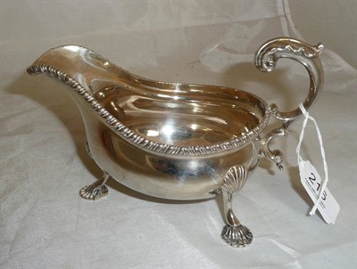 Lot 216 - A silver Georgian style sauce boat