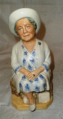 Lot 257 - Peggy Davies ceramics character jug 'Queen Mother'