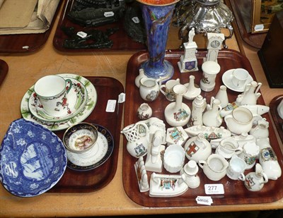 Lot 277 - A Wedgwood ordinary lustre, trumpet vase, a collection of crested china, nursery trio etc