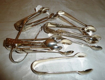 Lot 320 - Ten pairs of silver sugar tongs