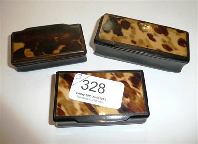 Lot 328 - Three tortoiseshell boxes