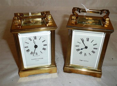 Lot 344 - Two Mappin & Webb carriage clocks