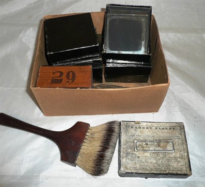 Lot 356 - A small collection of magic lantern slides and photographic glass plates, including northern...