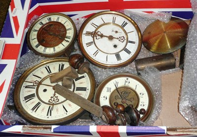 Lot 391 - A box clock, faces and parts