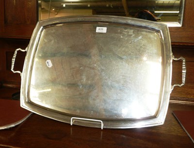 Lot 409 - A silver two handled tray