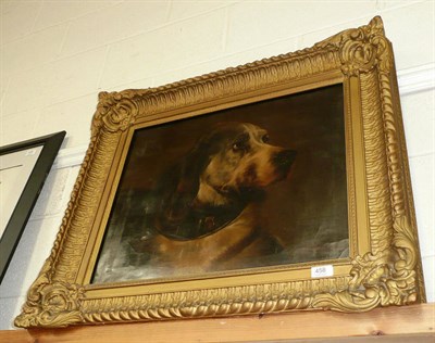 Lot 458 - An oil after Landseer of a dog