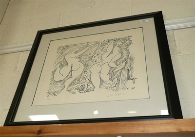 Lot 459 - Andre Masson, "Nudes" Signed artist's proof, limited edition 87/125, black and white print, 43cm by