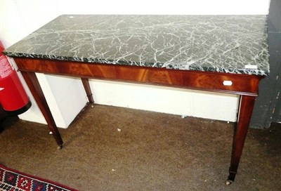 Lot 512 - 19th century mahogany hall table with marble top