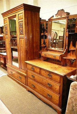 Lot 535 - Pitch pine three piece bedroom suite