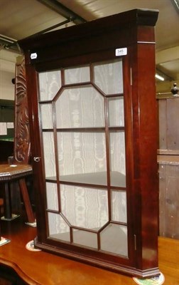 Lot 545 - Glazed mahogany corner cabinet