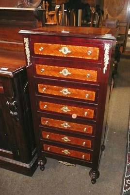 Lot 549 - A reproduction mahogany inlaid chest with gilt metal mounts