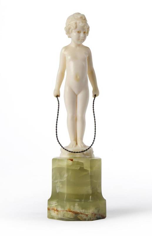 Lot 711 - Johann Philipp Ferdinand Preiss (German 1882-1943): An Ivory Figure, modelled as a young girl...