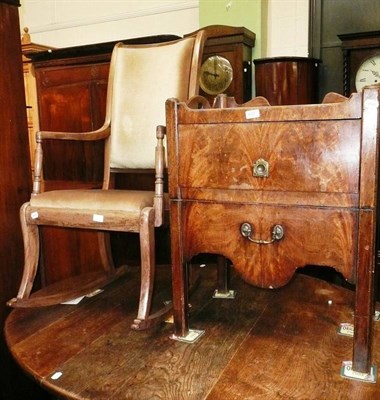 Lot 633 - Georgian mahogany commode and a rocking chair