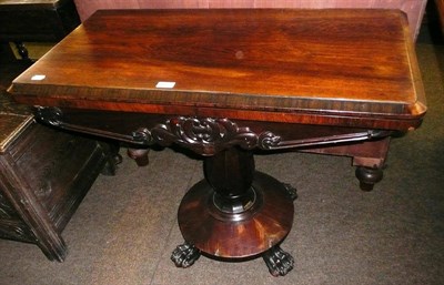 Lot 661 - Victorian rosewood fold-over card table