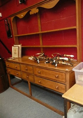 Lot 749 - Victorian pine dresser base and rack