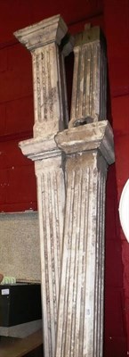 Lot 803 - Pair of white painted reeded columns (a.f.)