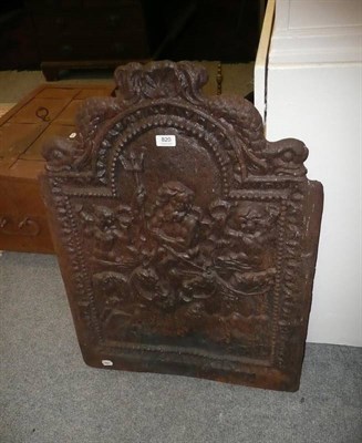 Lot 820 - A cast iron fireback depicting a scene with Neptune