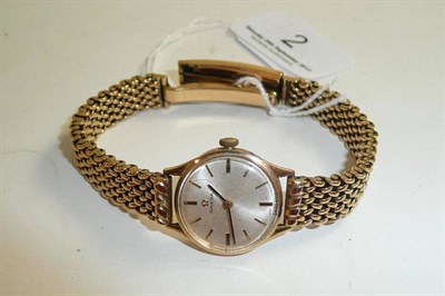 Lot 2 - A lady's 9ct gold Omega wristwatch, with Omega box
