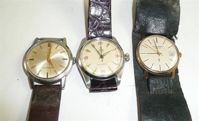 Lot 8 - A 9ct gold wristwatch, Tudor wristwatch and a gent's Omega wristwatch