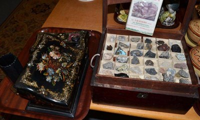 Lot 67 - A 19th century mahogany cased set of geological specimens - sedimentary, igneous and metamorphic, a