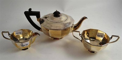 Lot 71 - Three piece silver tea set