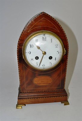 Lot 73 - Edwardian mahogany lancet cased mantel clock