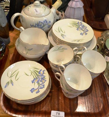 Lot 78 - A Shelley six setting tea service comprising six tea cups, saucers and side plates, milk jug, sugar