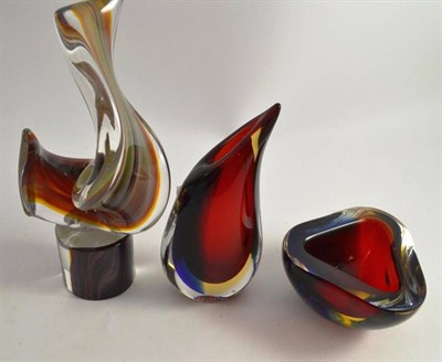 Lot 79 - Three modern pieces of Murano glass, all signed to base