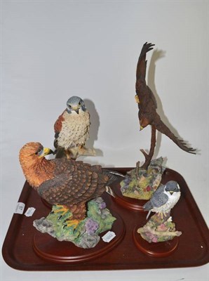 Lot 87 - Four Border Fine Art birds 'Golden Eagle', 'Kestrel', 'Flying Eagle' and 'Peregrine', with boxes