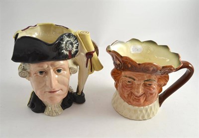 Lot 88 - Two Royal Doulton large character jugs, Old King Cole and George III/George Washington
