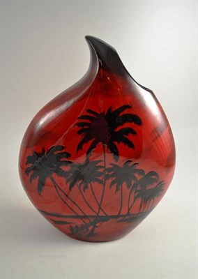 Lot 98 - Peggy Davis vase 'Palm Trees'