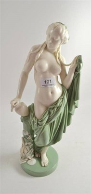 Lot 101 - A Minton green tinted and glazed Parian nude