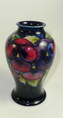 Lot 115 - Moorcroft Pansy pattern vase (restored)