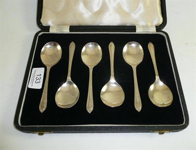 Lot 133 - Cased set of six silver spoons