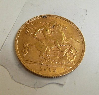 Lot 167 - A 1912 half sovereign coin