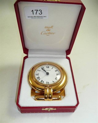 Lot 173 - Must de Cartier, cased travel clock