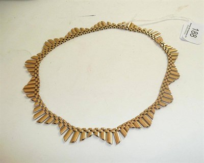 Lot 188 - 9ct gold fringe necklace