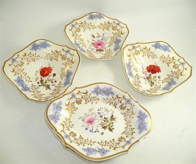 Lot 200 - A set of five Daniel dessert dishes, pattern 3820, illustrated in Godden (G) 'Staffordshire...