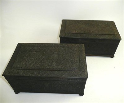 Lot 203 - Two Anglo Indian carved boxes