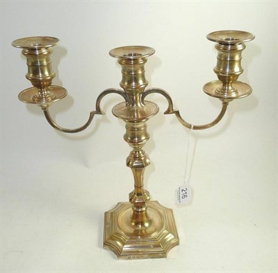 Lot 216 - Silver two branch candelabra