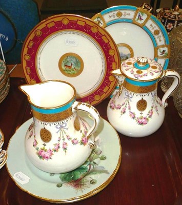 Lot 227 - Pair of Minton jugs and four assorted cabinet plates