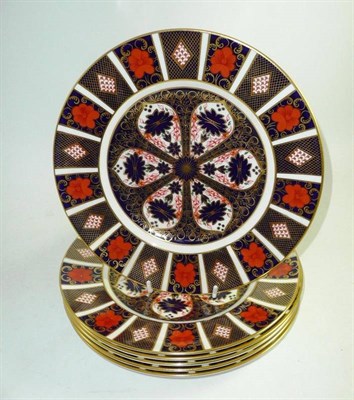 Lot 233 - Six Royal Crown Derby 1128 Imari dinner plates